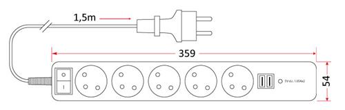 RUM-LUX | PM/5-3-1,5M+W+2XUSB 3x1,0 BIAŁY | pm-5-3-1,5m+w+2xusb_3x1,0_bialy_[r001].jpg